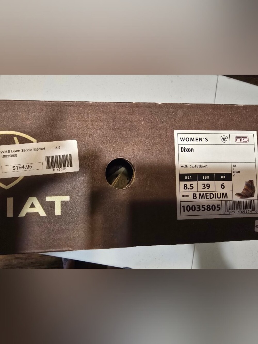 *Rare* NIB Ariat 8.5 Dixon Bootie In Saddle Blanket Serape, Vintage Look - Picture 7 of 8